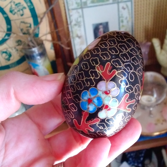 Vintage Cloisonne Chinese Enamel Egg - Picture 8 of 8